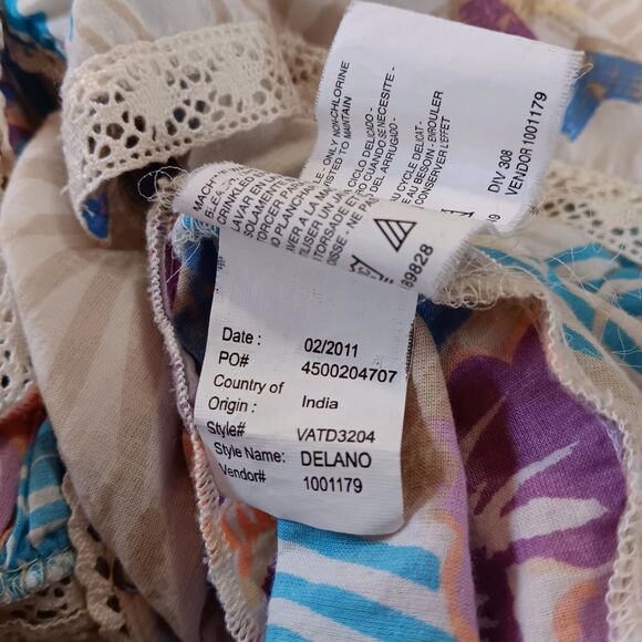 Nine West Vintage America Jeans Sleeveless Blouse SZ M Pearl Snap Buttons Floral - Picture 11 of 11